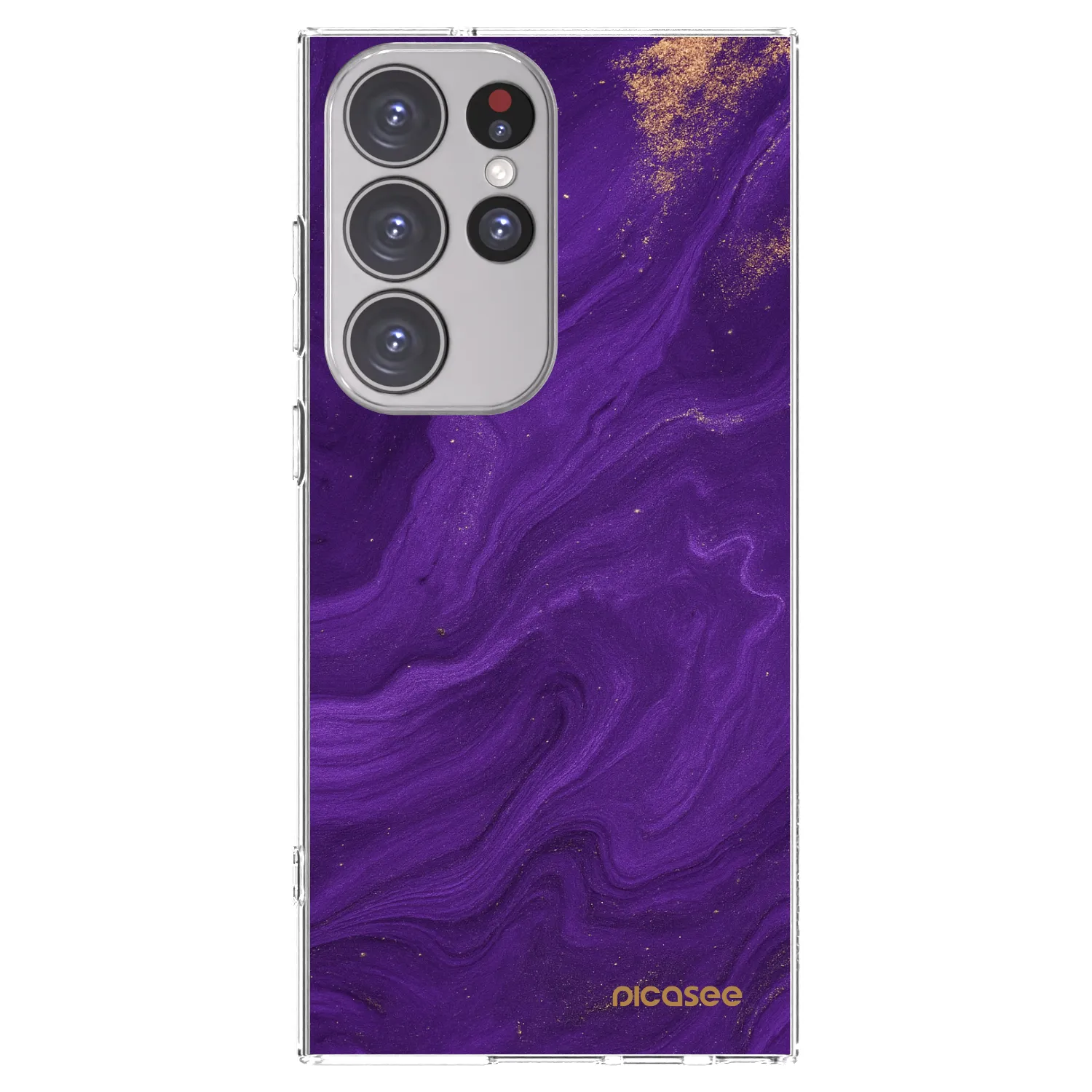 Picasee silikonska prozirna maskica za Samsung Galaxy S23 Ultra 5G - Purple