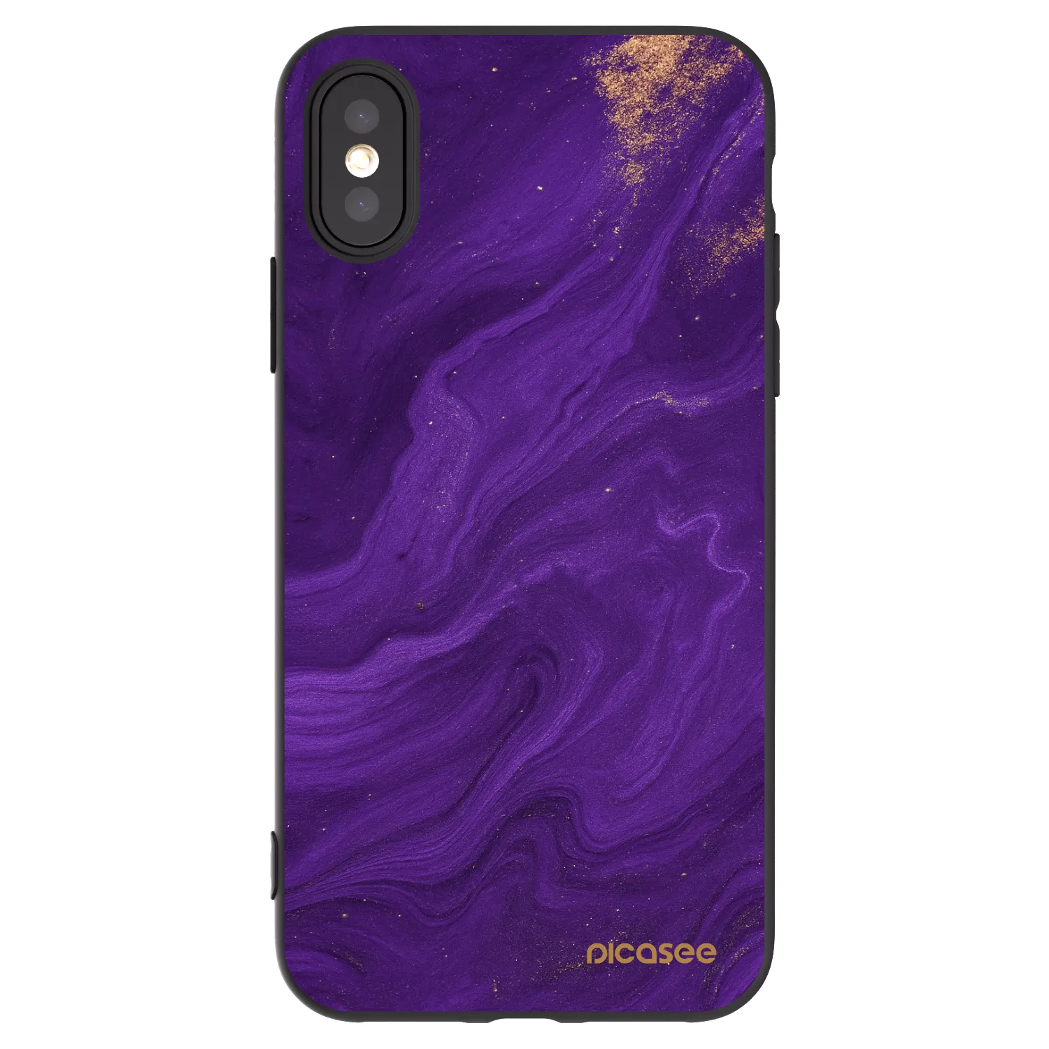 Picasee crna silikonska maskica za Apple iPhone X/XS - Purple