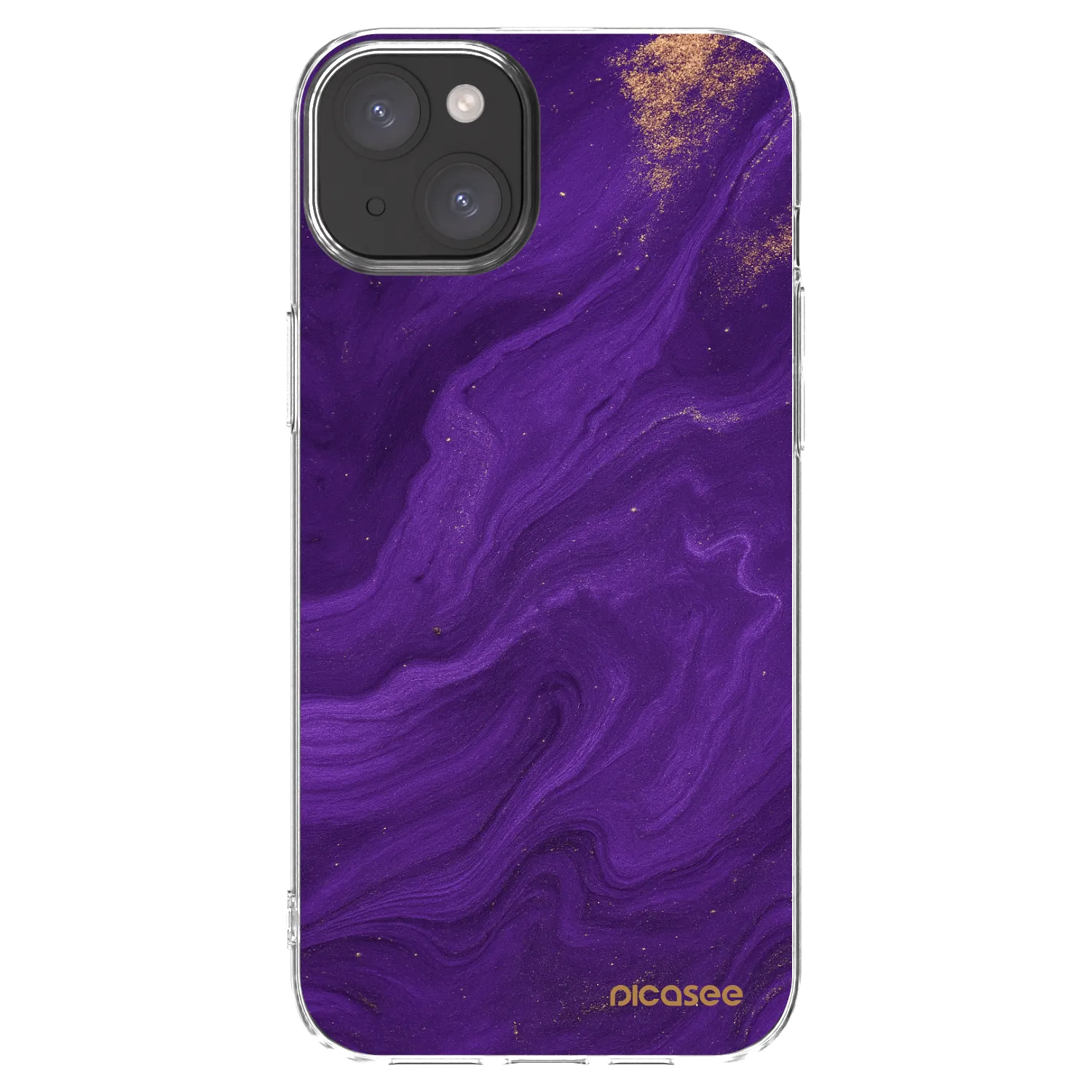 Picasee silikonska prozirna maskica za Apple iPhone 15 Plus - Purple