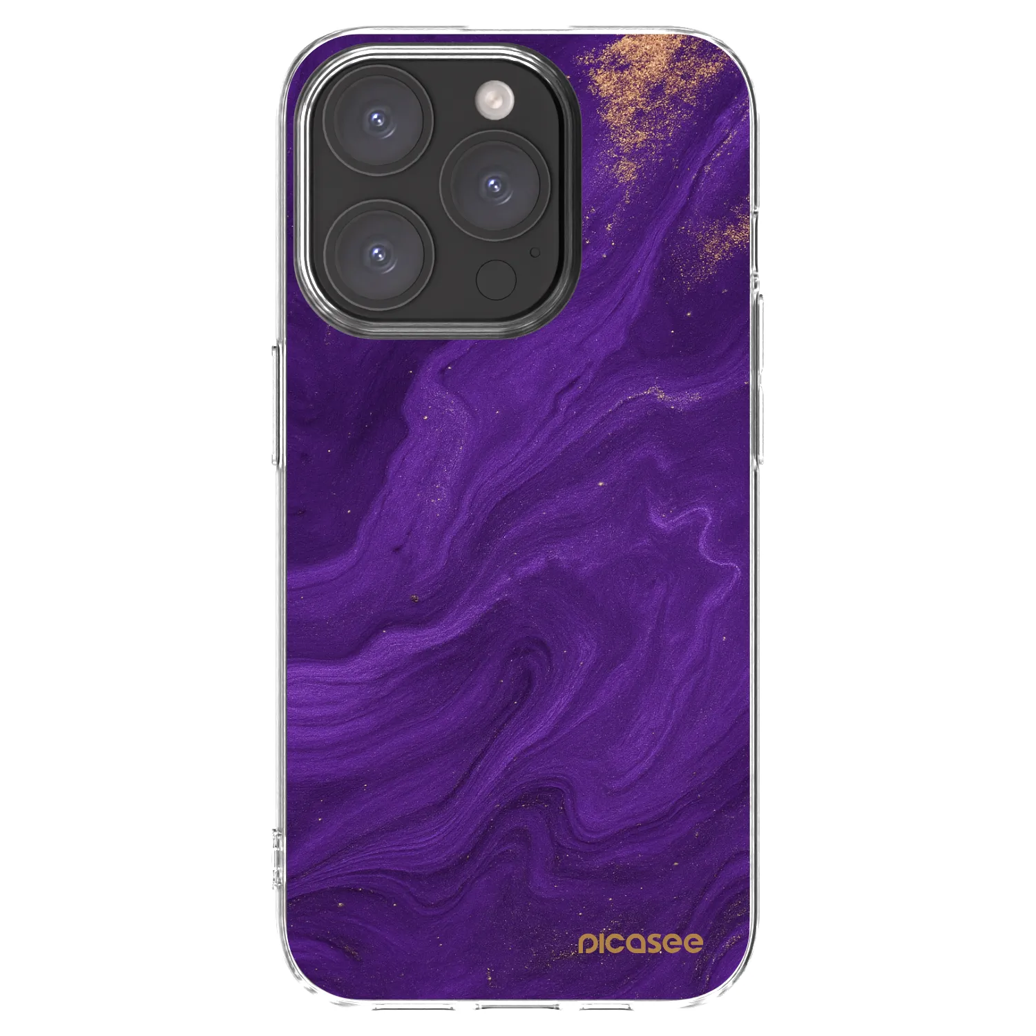 Picasee silikonska prozirna maskica za Apple iPhone 15 Pro - Purple