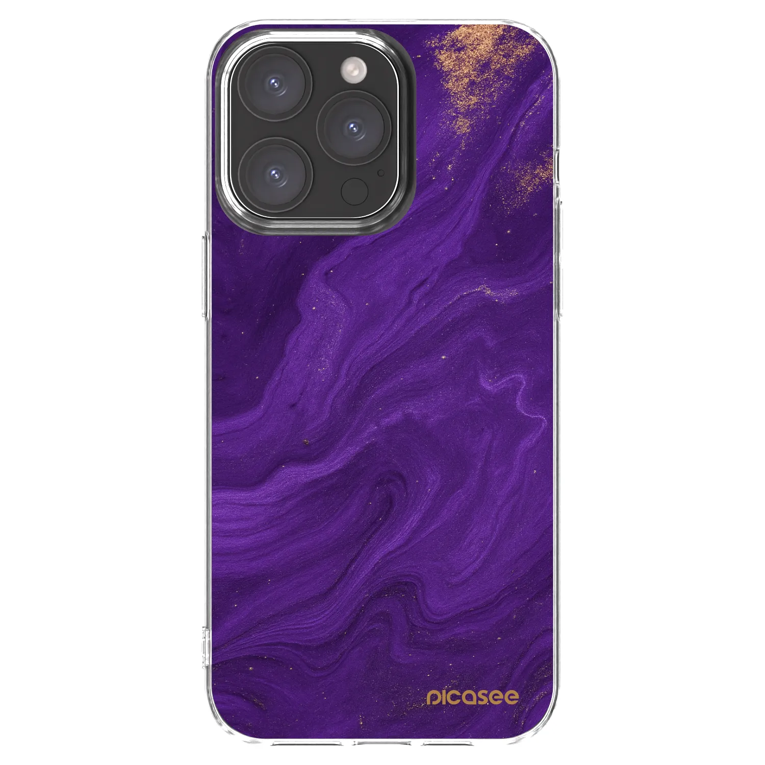 Picasee silikonska prozirna maskica za Apple iPhone 15 Pro Max - Purple