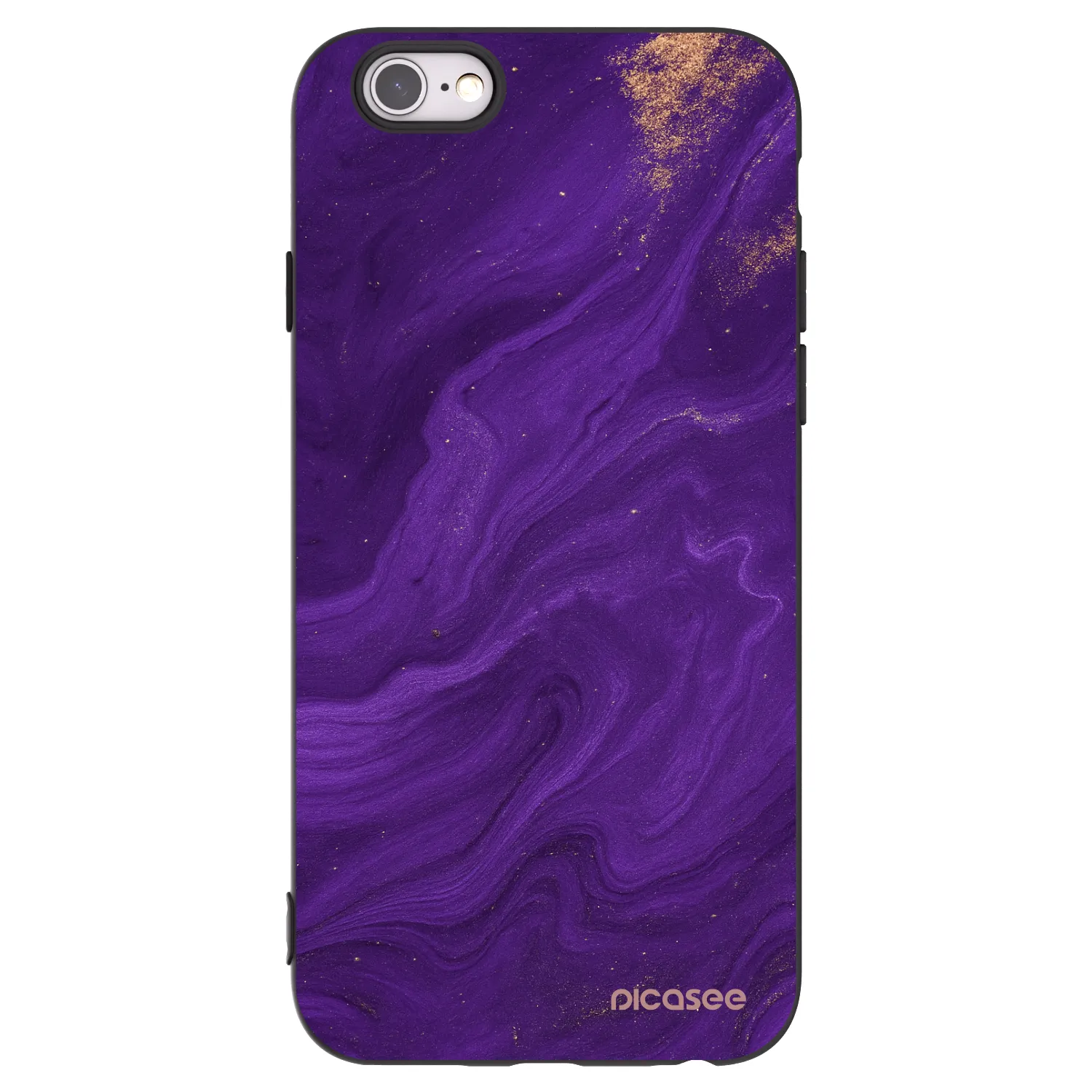 Picasee crna silikonska maskica za Apple iPhone 6/6S - Purple
