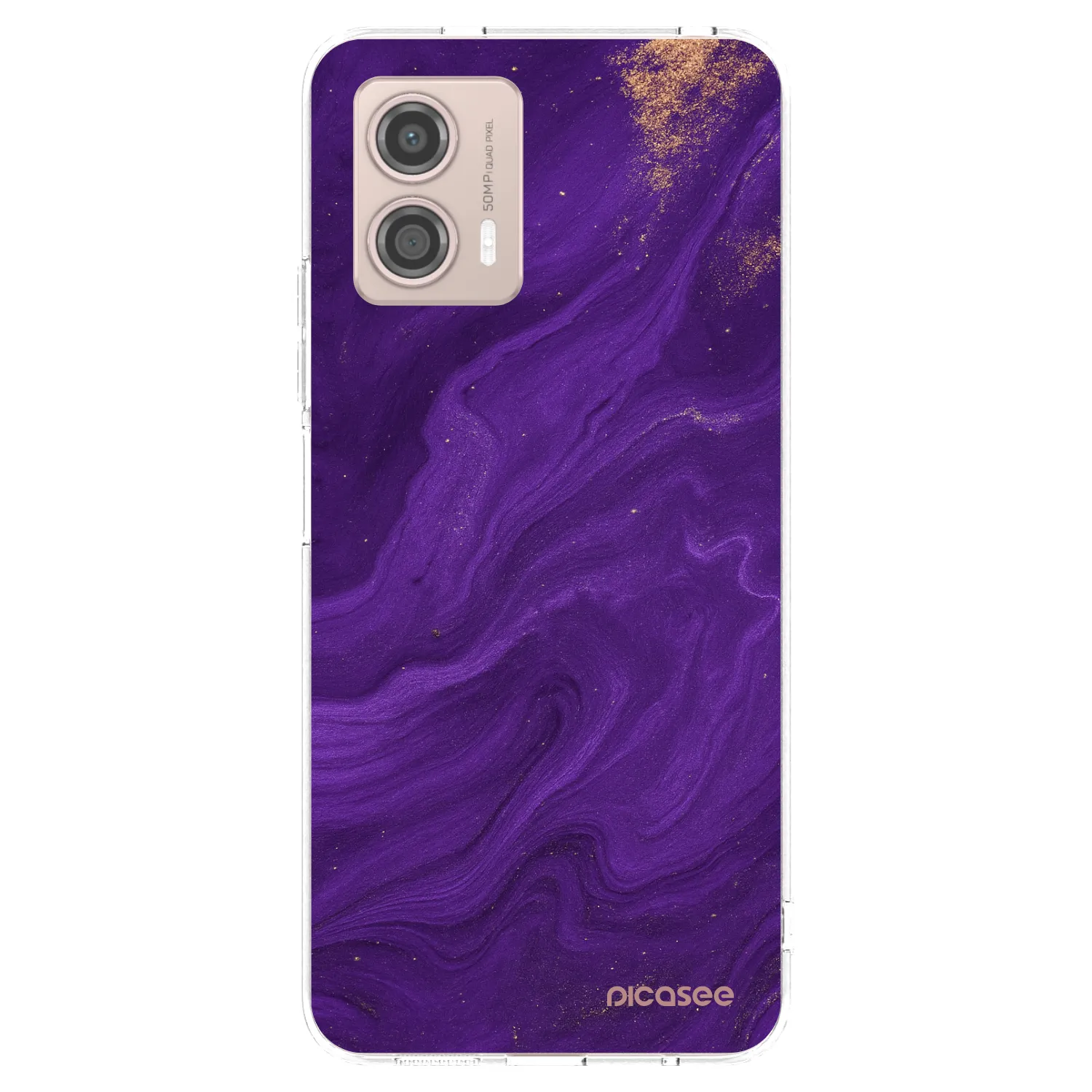 Picasee silikonska prozirna maskica za Motorola Moto G53 5G - Purple