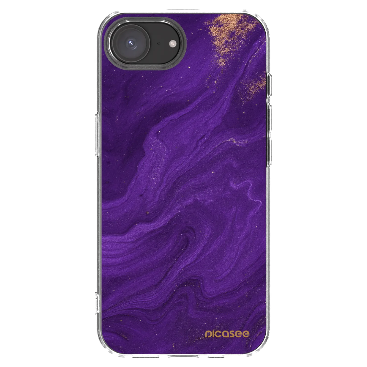 Picasee silikonska prozirna maskica za Apple iPhone 16e - Purple