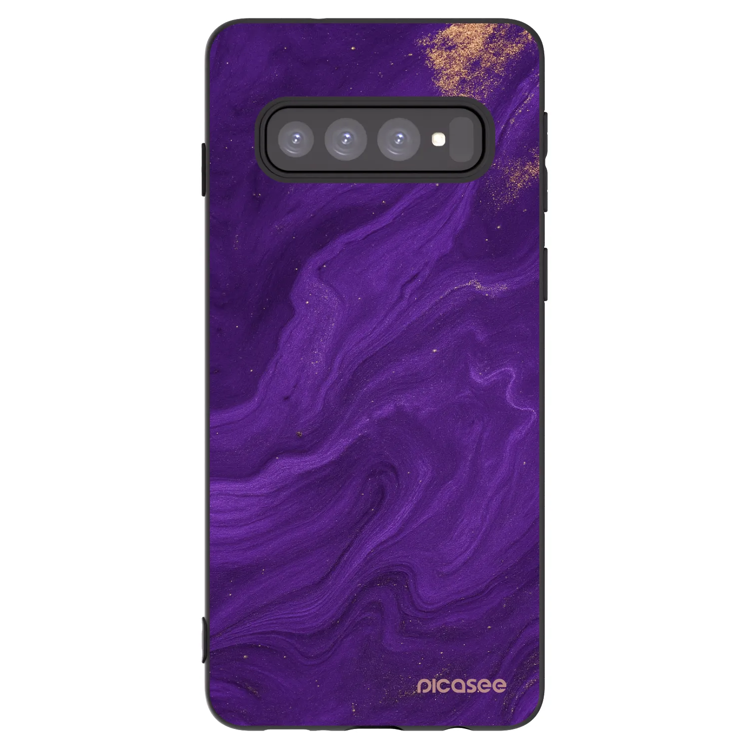 Picasee crna silikonska maskica za Samsung Galaxy S10 G973 - Purple