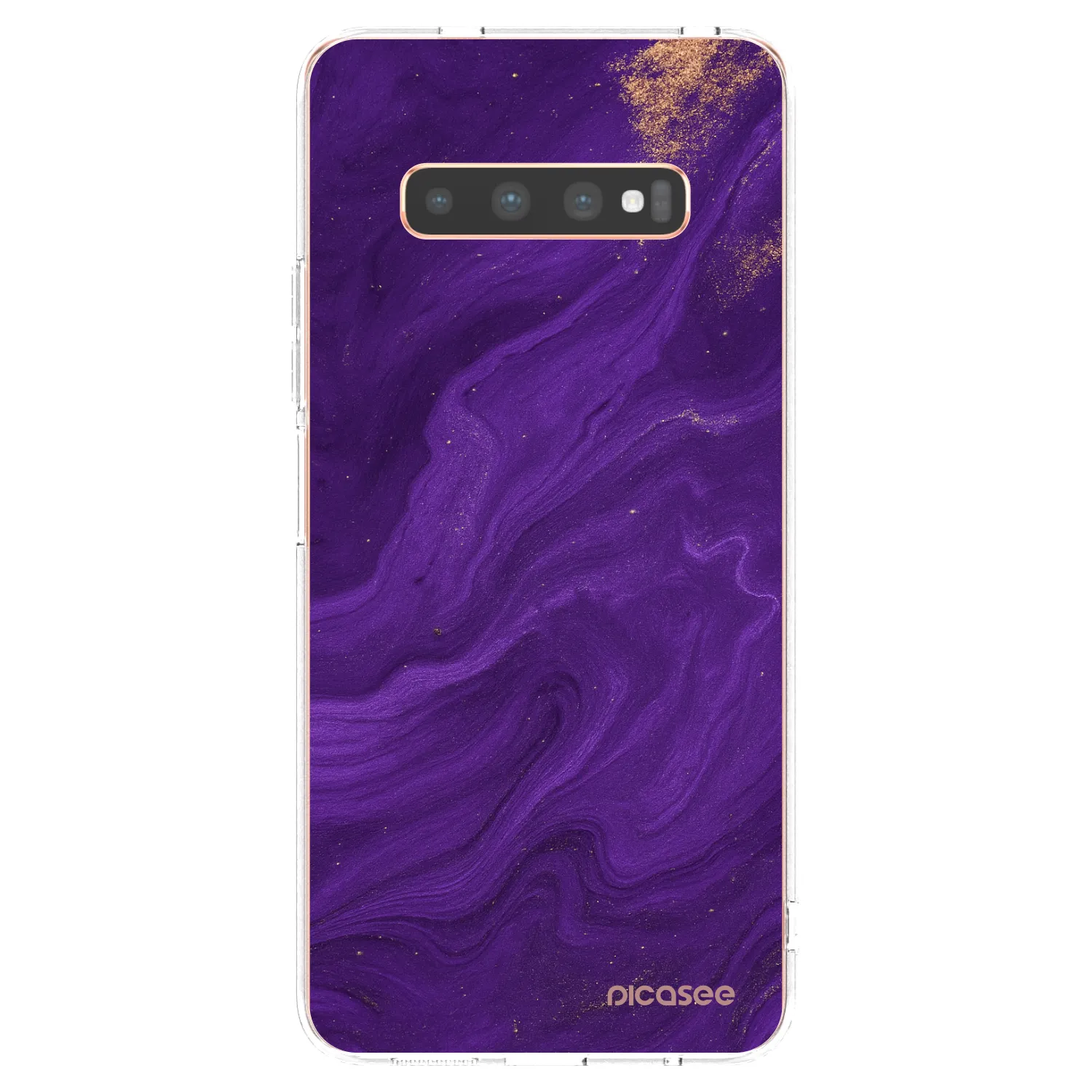 Picasee silikonska prozirna maskica za Samsung Galaxy S10 Plus G975 - Purple