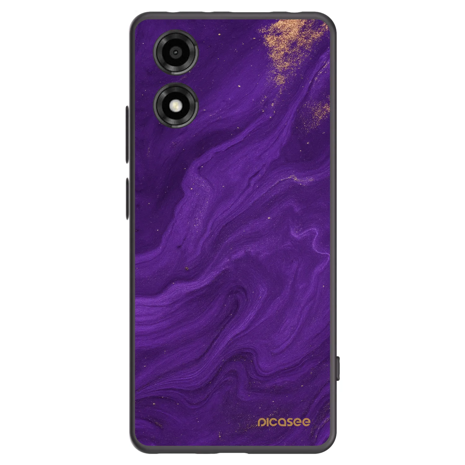 Picasee crna silikonska maskica za Motorola Moto E14 - Purple