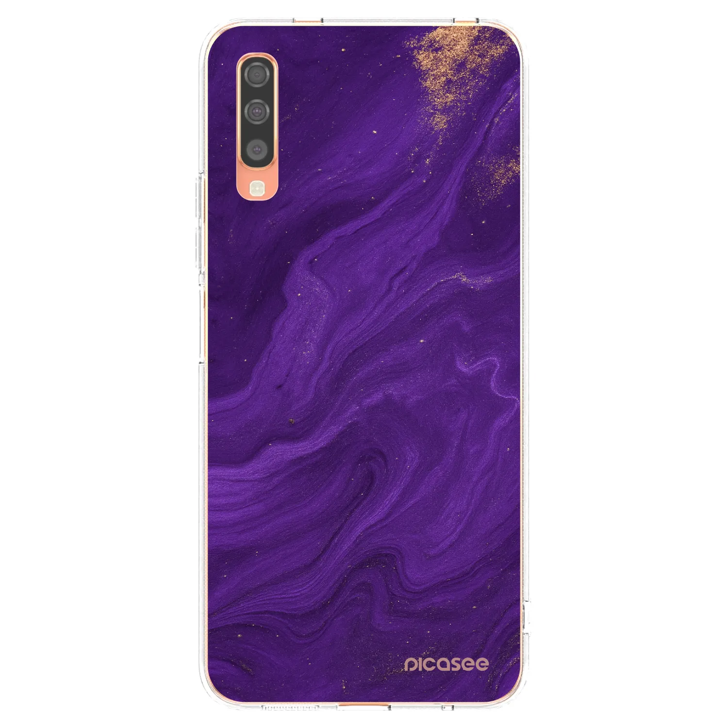 Picasee silikonska prozirna maskica za Samsung Galaxy A70 A705F - Purple