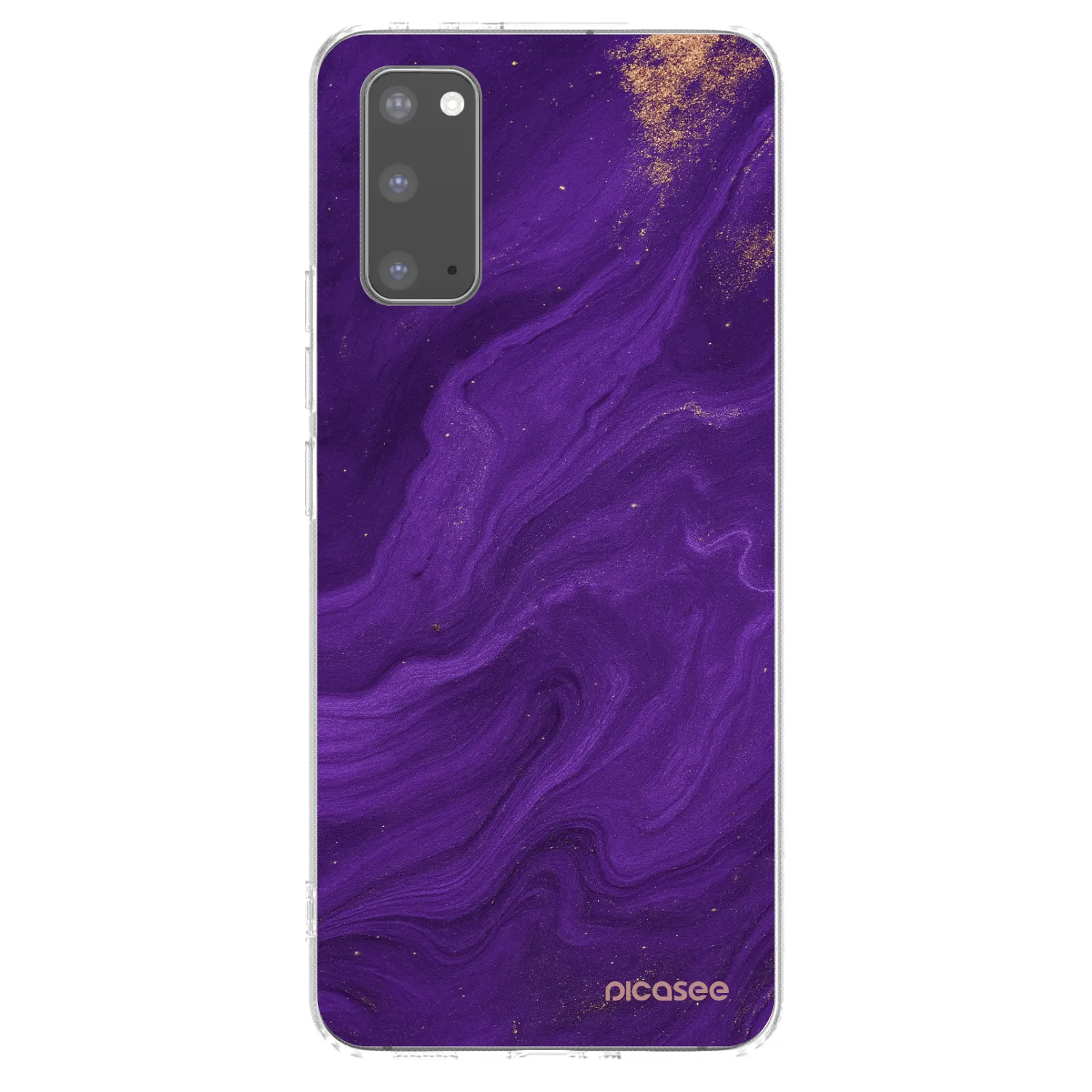 Picasee silikonska prozirna maskica za Samsung Galaxy S20 G980F - Purple