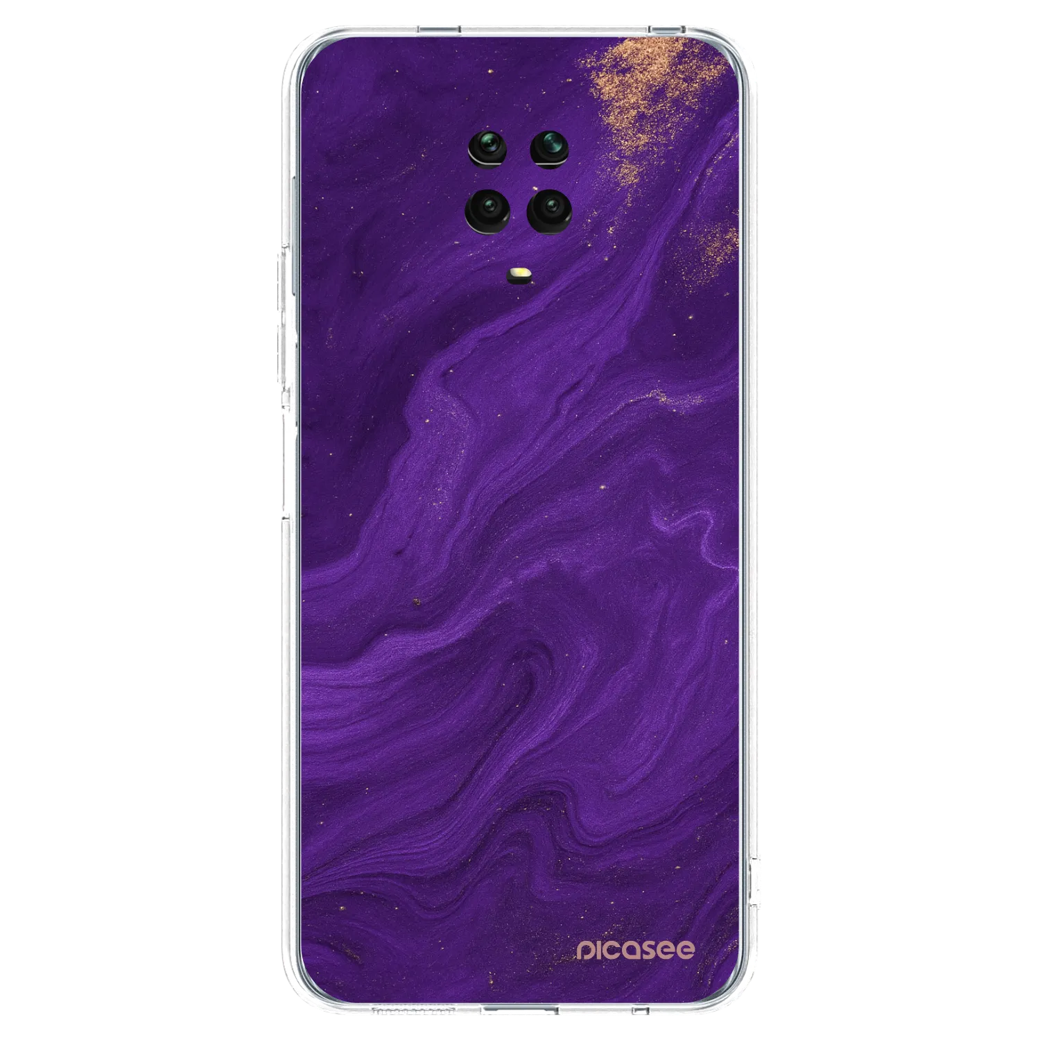 Picasee silikonska prozirna maskica za Xiaomi Redmi Note 9 Pro - Purple