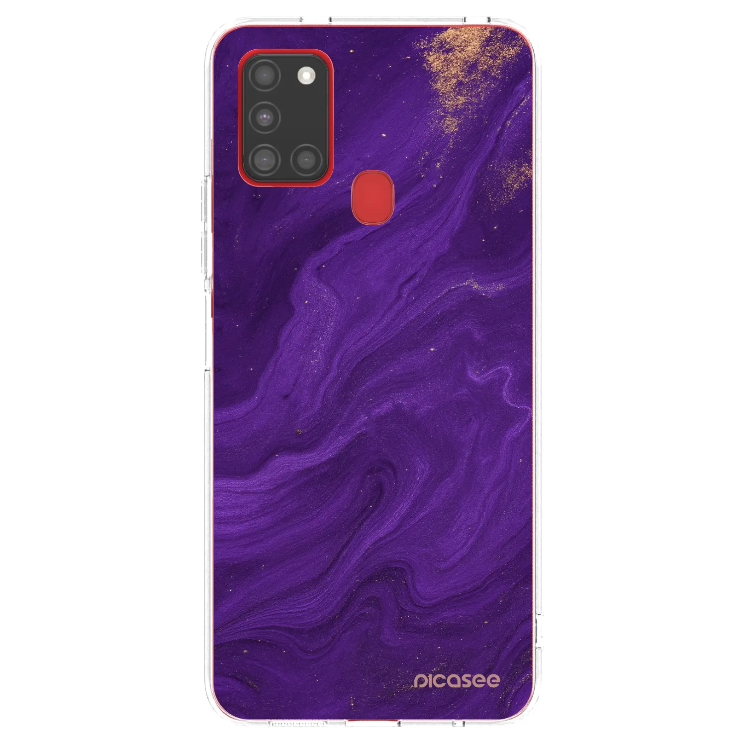 Picasee silikonska prozirna maskica za Samsung Galaxy A21s - Purple