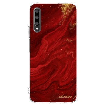 Picasee silikonska prozirna maskica za Honor 9X Pro - Red