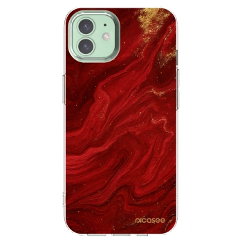 Picasee silikonska prozirna maskica za Apple iPhone 12 Pro - Red