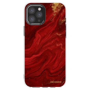 Picasee silikonska prozirna maskica za Apple iPhone 12 Pro Max - Red