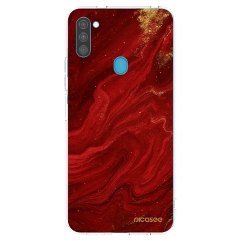 Picasee silikonska prozirna maskica za Samsung Galaxy M11 - Red
