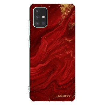 Picasee silikonska prozirna maskica za Samsung Galaxy M51 M515F - Red
