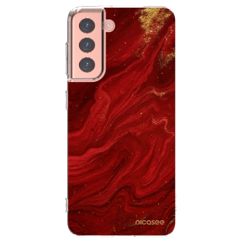 Picasee silikonska prozirna maskica za Samsung Galaxy S21 5G G991B - Red