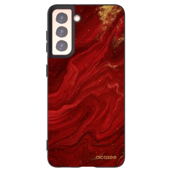 Picasee crna silikonska maskica za Samsung Galaxy S21 5G G991B - Red