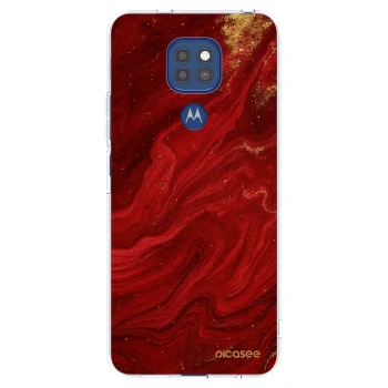 Picasee silikonska prozirna maskica za Motorola Moto G9 Play - Red