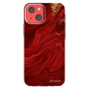 Picasee silikonska prozirna maskica za Apple iPhone 13 mini - Red