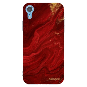 Picasee silikonska prozirna maskica za Apple iPhone XR - Red