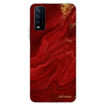 Picasee silikonska prozirna maskica za Vivo Y11s - Red