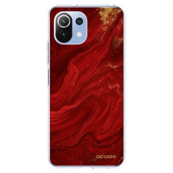 Picasee silikonska prozirna maskica za Xiaomi 11 Lite 5G NE - Red