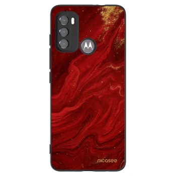 Picasee crna silikonska maskica za Motorola Moto G60 - Red