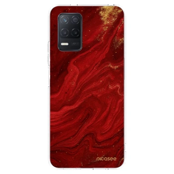 Picasee silikonska prozirna maskica za Realme 8 5G - Red