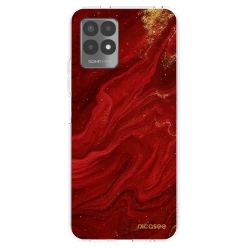 Picasee silikonska prozirna maskica za Realme 8i - Red