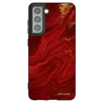 Picasee crna silikonska maskica za Samsung Galaxy S21 FE 5G - Red