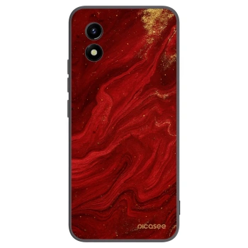 Picasee crna silikonska maskica za Vivo Y01 - Red
