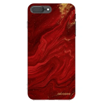 Picasee silikonska prozirna maskica za Apple iPhone 8 Plus - Red