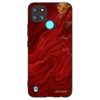 Picasee crna silikonska maskica za Realme C21Y - Red