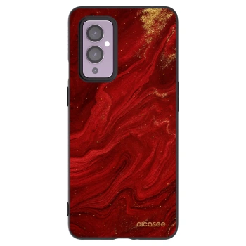 Picasee crna silikonska maskica za OnePlus 9 - Red