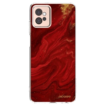 Picasee silikonska prozirna maskica za Motorola Moto G32 - Red