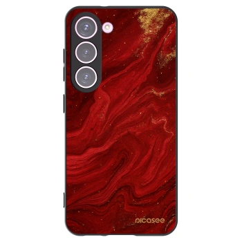 Picasee crna silikonska maskica za Samsung Galaxy S23 5G - Red