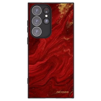 Picasee crna silikonska maskica za Samsung Galaxy S23 Ultra 5G - Red