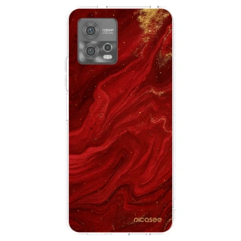 Picasee silikonska prozirna maskica za Motorola Moto G72 - Red