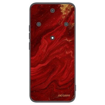 Picasee crna silikonska maskica za Honor Magic5 Lite 5G - Red