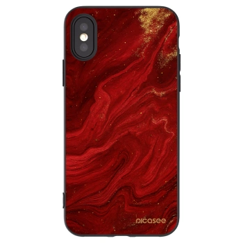 Picasee crna silikonska maskica za Apple iPhone X/XS - Red