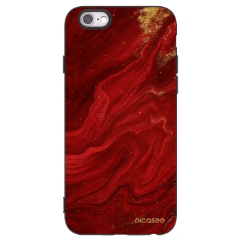 Picasee crna silikonska maskica za Apple iPhone 6/6S - Red