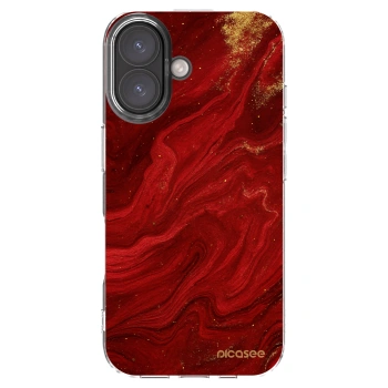 Picasee silikonska prozirna maskica za Apple iPhone 16 - Red