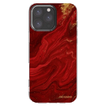 Picasee silikonska prozirna maskica za Apple iPhone 16 Pro Max - Red