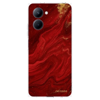 Picasee silikonska prozirna maskica za Realme C33 (2023) - Red