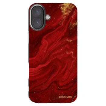 Picasee silikonska prozirna maskica za Apple iPhone 16 Plus - Red
