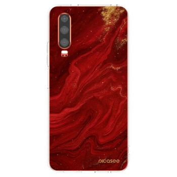 Picasee silikonska prozirna maskica za Huawei P30 - Red