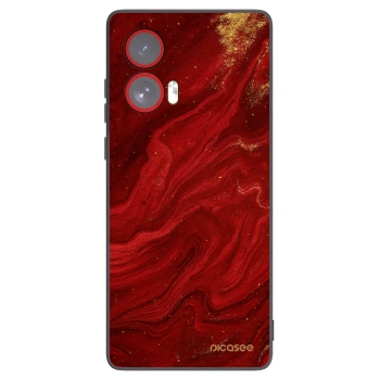 Picasee crna silikonska maskica za Motorola Edge 50 Fusion - Red