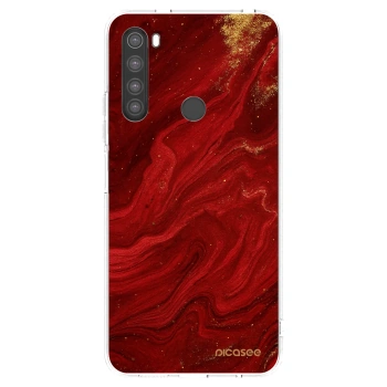 Picasee silikonska prozirna maskica za Xiaomi Redmi Note 8 - Red