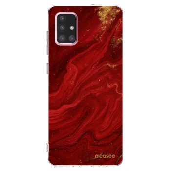 Picasee silikonska prozirna maskica za Samsung Galaxy A71 A715F - Red